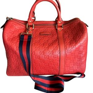 Gucci Red Embossed Shoulder Bag